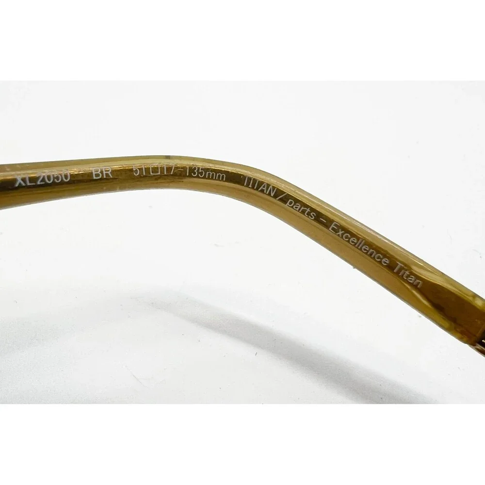 Line Art Eyeglasses Womens Brown Rimless Titanium XL2050 51-17-135
